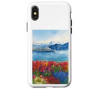 A Sea of Flowers Beneath the Snowy Peaks Case for iPhone X/XS
