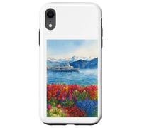 A Sea of Flowers Beneath the Snowy Peaks Case for iPhone XR