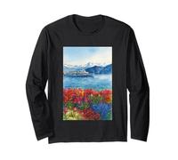 A Sea of Flowers Beneath the Snowy Peaks Long Sleeve T-Shirt
