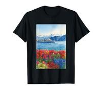 A Sea of Flowers Beneath the Snowy Peaks T-Shirt