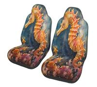 A seahorse on a starfish Car Seat Covers Front Seats Only for Women Men Seat Covers w/Organizer Pocket for SUV Truck Sedan Cars