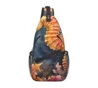 A Seahorse On A Starfish Crossbody Shoulder Bag Travel Chest Pack Sling Backpack For Men Hiking Daypack