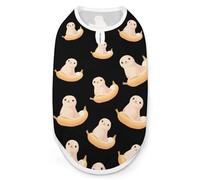 A Seal Sitting on Banana Dog And Cat Clothes Pet Summer Sleeveless T Shirt Basic Vest 2XL