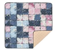 A Seamless Pattern of Blush and White Cute Foldable Baby Playmat for Indoor Outdoor Waterproof Infant Play Activity Mat for Baby Toddler Infant, 50'' x 50''