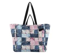 A Seamless Pattern of Blush and White Large Canvas Tote Vacation Kitchen Grocery Bags Shopping Tote Bag for Women Maternity delivery kit Essential bolso Negro para Mujer