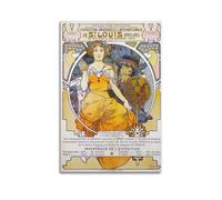 A Seated Woman Clasping The Hand of A Native Americanby Alphonse Mucha Painting Art Poster Canvas Room Aesthetic Wall Art Prints Home Modern Decor 08x12inch(20x30cm)