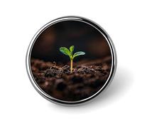 A Seedling Sprouts Sea Lighthouse in Sunset Lapel Pin Round Brooch for Men & Women Alloy Suit Accessories, 1" Lightweight Tie Pin