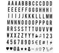 A Set 104Pcs Black Cinematic Lightbox Replacement Letters & Numbers Signs,Large Letter Mailbox Stickers,Self Adhesive Sticker for A4 Light Up Letter Box Sign Message Board,Presentation Boards65.4x35mm