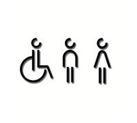 A Set Acrylic Washroom Wall Effortless Clean Signage Door Logo Decor Ative(2)