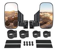 A Set of 2 Break-Away Offroad Side Mirrors Shock-proof Rubber Pad for Polaris RZR Can Am Yamaha Accessories