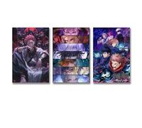 A Set Of 3 Art Jjk Anime Canvas Poster Japanese Anime Jjk Art Poster Japanese Anime Jjk Canvas Art Poster Poster Wall Art Canvas Posters Room Decorative Aesthetic Poster Print Decor Posters 08x12inch(