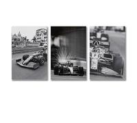 A Set Of 3 Classic Black And White F1 Racing Retro Mon-aco Poster Wall Art Canvas Posters Room Decorative Aesthetic Poster Print Decor Posters 16x24inch(40x60cm)-3pcs Style-3