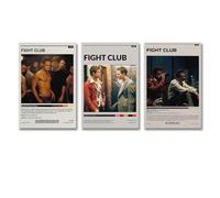 A Set Of 3 Fight Club Poster Vintage Classic Movie Cover Poster Wall Art Canvas Posters Room Decorative Aesthetic Poster Print Decor Posters 08x12inch(20x30cm)-3pcs Style