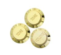 A Set Of 3 Professional Replacement Plastic Tone And Volume Control Knobs For Electric Guitars Guitar Knobs For Adult Beginners(Gold)