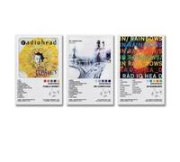 A Set Of 3 Radio-head Album Signature Wall Art Canvas Posters Room Decorative Aesthetic Print Decor Posters 08x12inch(20x30cm)-3pcs Style-2
