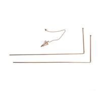 A, Set of 4 Brass Adjustable Dowsing Rods with Pendulum Tool for Hunting, Mineral Vein and Water Source Detection - Gold & Rose Gold