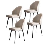 A Set of 4 Dining Chairs, Kitchen Chairs with Backrests And Metal Legs, Suitable for Lounges, Offices, And Dressing Tables,C
