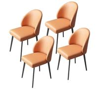 A Set of 4 Dining Chairs, Kitchen Chairs with Backrests And Metal Legs, Suitable for Lounges, Offices, And Dressing Tables,A