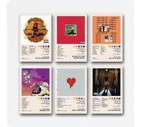 A Set Of 6 Kanye West Album Cover Poster 808s & Heartbreak Kanye West Album Cover Poster Graduation Kanye West Album Cover Poster Late Registration Kanye West Album Cover Poster The Life Of Pablo Kany