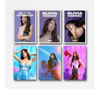 A Set Of 6 Olivia Rodrigo Poster Vintage Collage Music Wall Art Canvas Posters Room Decorative Aesthetic Print Decor 08x12inch(20x30cm) Style