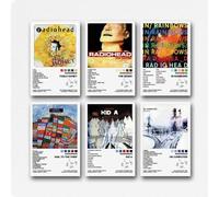 A Set Of 6 Radio-head Poster Rock Band Album Cover Wall Art Canvas Posters Room Decorative Aesthetic Print Decor 08x12inch(20x30cm) Style-2-1