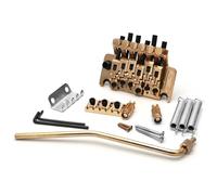 A Set Of Black Silver Golden Electric Guitar Bridge Tremolo Double Locking Systyem Pulled Accessories Parts(Golden)