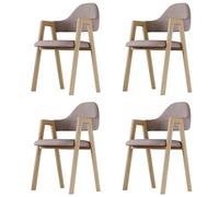 A Set of Four Kitchen And Dining Chairs,Upholstered with Linen Medieval Solid Wood Frame,Suitable for The Kitchen,Living Room, Area,F