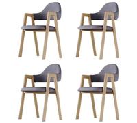 A Set of Four Kitchen And Dining Chairs,Upholstered with Linen Medieval Solid Wood Frame,Suitable for The Kitchen,Living Room, Area,A