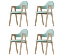 A Set of Four Kitchen And Dining Chairs,Upholstered with Linen Medieval Solid Wood Frame,Suitable for The Kitchen,Living Room, Area,E