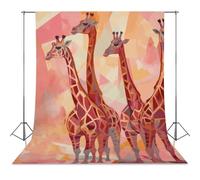 A Set of Giraffe Patterns Backdrop Background for Photography High Density Polyester Fabric Background Banner Seamless Photo Booth Prop Backdrop 56"x79" for Birthday Party Decor Photoshoot Banner Prop