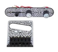 A Set Of Gold/Black 3Way Electric Guitar Control Plate Tremolo Bridge Replacement Parts Guitar Replacement bridge(3)