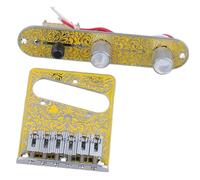 A Set Of Gold/Black 3Way Electric Guitar Control Plate Tremolo Bridge Replacement Parts Guitar Replacement bridge(1)