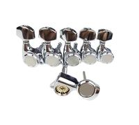 A Set Of Guitar Lock Buttons Electric Locks Chrome Silver Plated Traditional Hulusi Musical Instrument(6R as shown)
