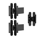 A Set of Invisible Hinges, Automatic Closing, Adjustable Hydraulic Buffer for Secret Doors, Hidden Door Cross(Black80kg)