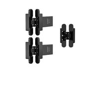 A Set of Invisible Hinges, Automatic Closing, Adjustable Hydraulic Buffer for Secret Doors, Hidden Secret Door Cross Hinges(Black80kg)