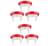 A set of three realistic Halloween vampire fangs - premium costume dentures perfect for parties and cosplay. (2 PACKS)