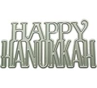 A Set Silver Happy Hanukkah Metal Cutting Dies for DIY Hanukkah Card Making Embossing Paper Die Cuts Sets,Album Scrapbooking Templates Stencils Storage Pockets,Die-Cutting and Embossing