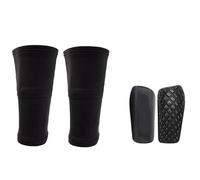 A Set Soccer Shin Guard Adults Socks with Pocket Shields Legging Cover Sleeves Protective Gear for Boys(Black3 Set,M(8-13Y))