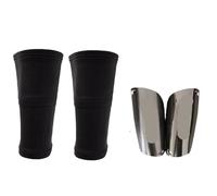 A Set Soccer Shin Guard Adults Socks with Pocket Shields Legging Cover Sleeves Protective Gear for Boys(Black1 Set,M(8-13Y))
