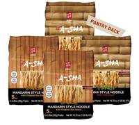 A-SHA Healthy Asian Instant Noodles with Sauce Pack, Pantry, Vegan, Air Dried, Protein Rich, Ideal for Ramen, Roasting, Wok, 2 Flavors, 0.5kg (Pack of 4)
