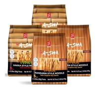 A-SHA Healthy Asian Instant Noodles with Sauce Pack, Pantry, Vegan, Air Dried, Protein Rich, Ideal for Ramen, Roasting, Wok, 2 Flavors, 0.5kg (Pack of 4)