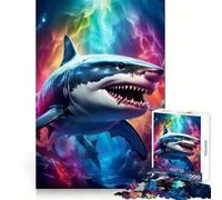 A Sharp Toothed Shark Jigsaw Puzzle 1000 Piece for Teenagers Reason Boost Nice Thick Enjoyable Challenge Birthday Idea (38x26cm)