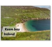 A Sheep Is Grazing on A Grassy Hillside Overlooking Keem Bay and Beach, Ireland The Scene Is Peaceful and Serene, with The Sheep Being The Only Living Thing in The Image. Irish Nature, Fridge Magnet