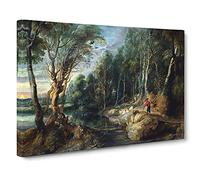 A Shepherd With His Flock By Peter Paul Rubens Canvas Print | Gallery Wrapped 30mm Frame Wall Art | 30x20 inches | Ready to Hang | Classic Picture | Living Room Bedroom Lounge Office