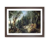 A Shepherd With His Flock By Peter Paul Rubens Classic Painting Framed Print | A2 Walnut Framed Wall Art | Ready to Hang | Classic Historical Picture | Living Room Bedroom Lounge Office