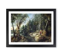 A Shepherd With His Flock By Peter Paul Rubens Classic Painting Framed Print | A4 Black Framed Wall Art | Ready to Hang | Classic Historical Picture | Living Room Bedroom Lounge Office