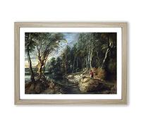 A Shepherd with His Flock by Peter Paul Rubens Framed Print | A2 Oak Framed Wall Art | Ready to Hang | Modern Nature Picture | Living Room Bedroom Lounge Office