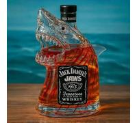 (A）Sherum Bruce The Shark, Jaws 50th Anniversary Limited Edition Whiskey Bottle, Unique Transparent Engraved Animal Shape Glass, compatible