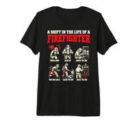 A Shift in the Life of a Firefighter Fireman Premium T-Shirt