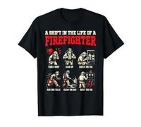 A Shift in the Life of a Firefighter Fireman Value Graphic T-Shirt